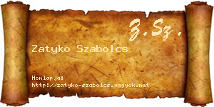 Zatyko Szabolcs névjegykártya